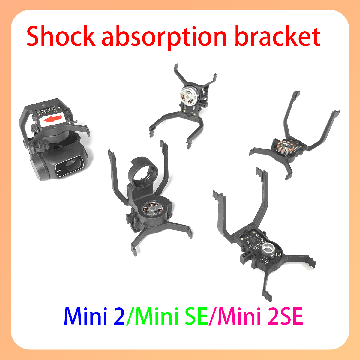 Drone Gimbal Mount - Górny dolny wspornik gimbala min2/4k/se/2se, wał