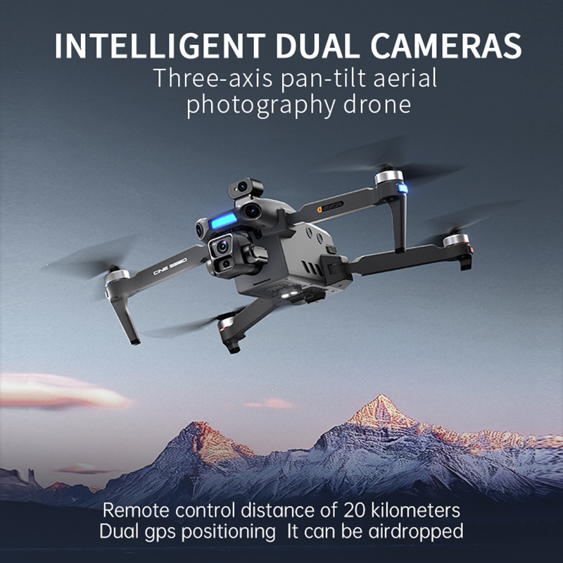 Nowy dron z podwójną kamerą 8K – Drone Gimbal 3 Axis recenzja i cena