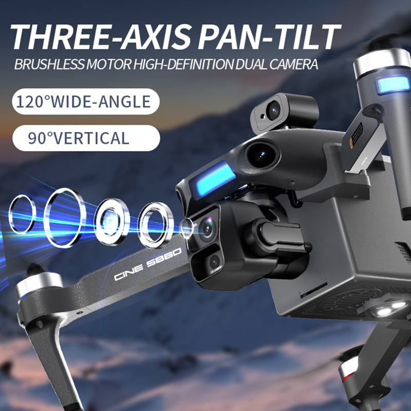 Nowy dron z podwójną kamerą 8K – Drone Gimbal 3 Axis recenzja i cena